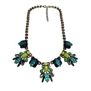 Sparklepop Barcelona Rhinestones Crystal Necklace Statement Gold Tone Colorful